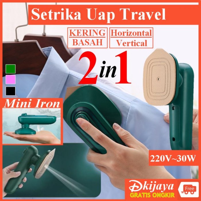 Setrika Uap Steamer Setrika Kering Basah 2 in 1 Steamer Mini Iron Portable Steam Dry Wet With Spray