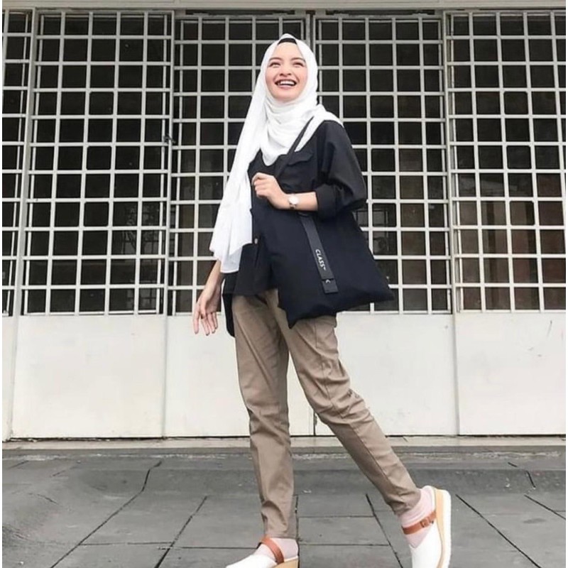 CELANA BAGGY  PANTS  WANITA BAHAN KATUN Shopee Indonesia