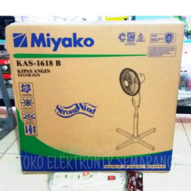 MIYAKO KIPAS ANGIN STAND BERDIRI 16 INCH KAS 1618B KAKI SILANG