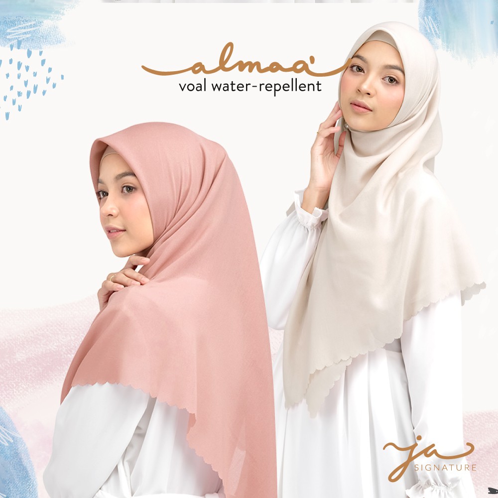 Jilbab Afra Almaa' - Hijab Polos Segi Empat - Bahan Voal Ultrafine