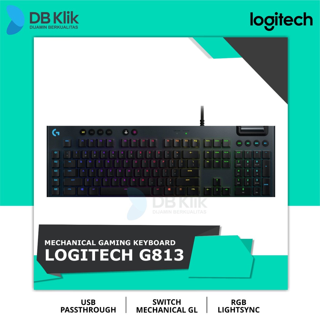 Keyboard Logitech G813 Mechanichal Gaming RGB Clicky - Logitech G 813