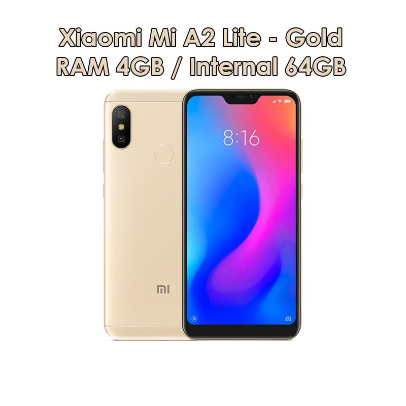 Xiaomi Mi A2 Lite - RAM 4GB ROM 64GB (4/64) - Black / Gold / Blue - Baru NEW - Distributor