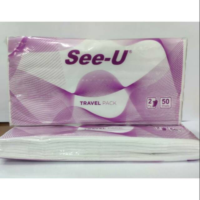 TISSUE  SEE-U TRAVELPack Isi 50 saset (kecil)/TISU KERING/SEE-U