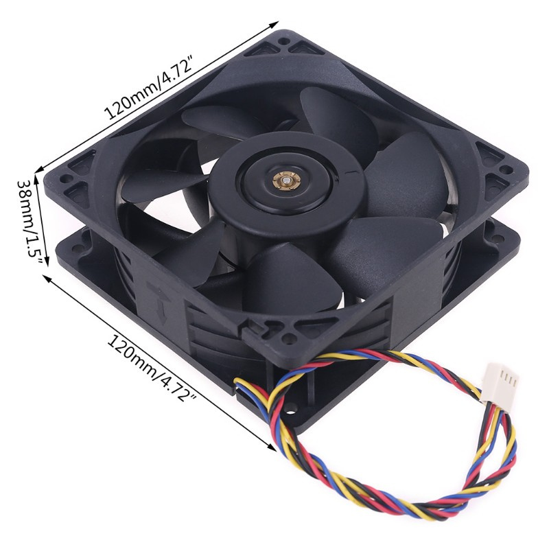 VIVI   For QFR1212GHE QFR1212GHE-PWM 4Pin 12V 2.7A 12038 Server cooling fan 120*120*38mm for Bitcoin Miner