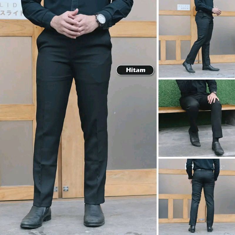 CELANA KANTOR FORMAL PRIA SLIMFIT BAHAN DASAR KAIN WOLL