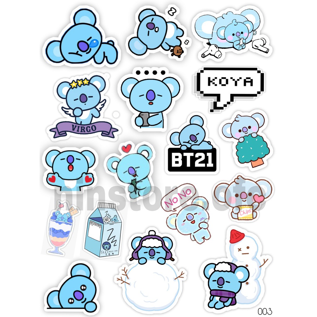 STIKER BT21 (KOYA) EDITION UNTUK CASE HP/KOPER/LAPTOP/DLL