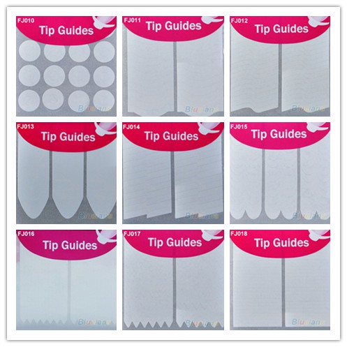 48 Pcs / Sheet DIY 18 Gaya Perancis Manicure Nail Art Tips Tape Sticker Panduan Stensil