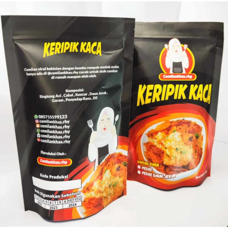 KERIPIK KACA PEDAS KENCUR DAUN JERUK cemilankhas.rhy 120gr