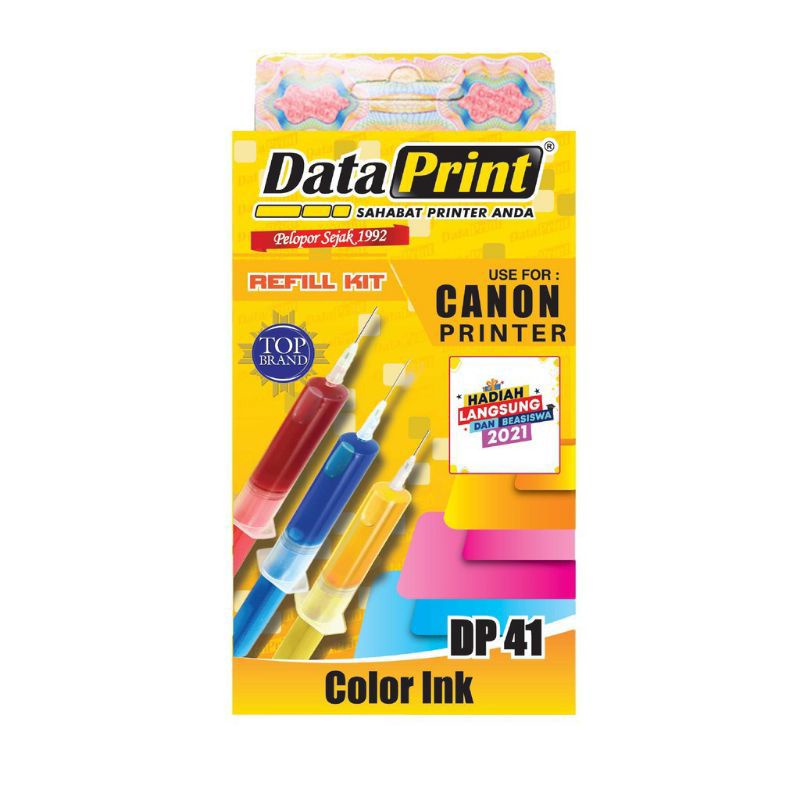 TINTA SUNTIK DATAPRINT REFILL CANON DP 40 BLACK HITAM DP 41 COLOR WARNA ORIGINAL