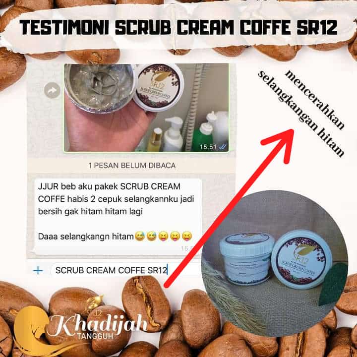 SR12 Body Scrub Kopi Lulur Pemutih Selangkangan Pemutih Badan Penghilang Daki BPOM