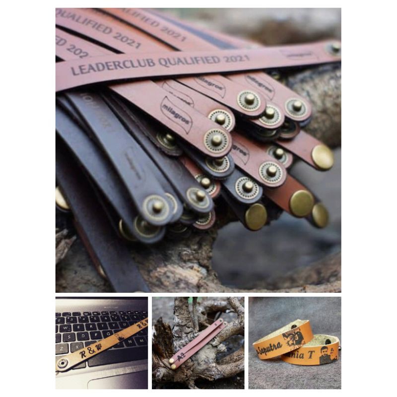 Gelang Kulit Free ukir~Gelang kulit Couple~Gelang kulit nama~Full Kulit