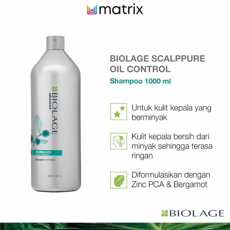 MATRIX SHAMPOO Biolage Scalppure Oil Control 1000ML - Shampo Kulit Kepala