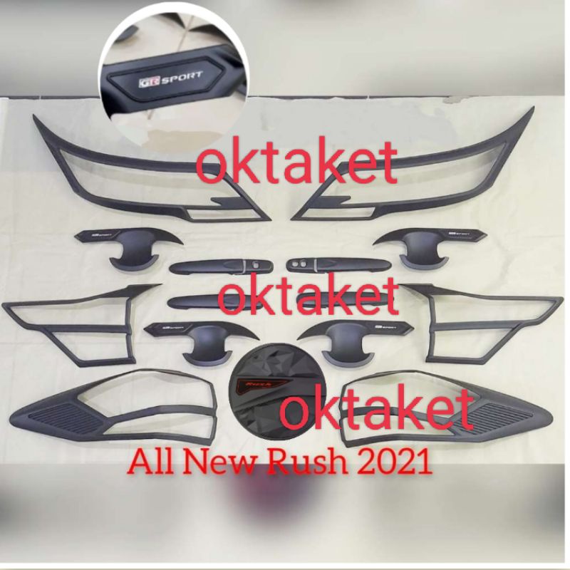 Paket lengkap all new Rush Terios 2020 2021 2022 GR Sport Hitam garnish depan belakang outer handle tank cover