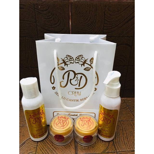 Paket Cream RD 123/R de'Glow/Rde Glow/GOLD PUTIH&amp;Ecer Siang Krim Malam Sabun Toner Cleanser Rinna