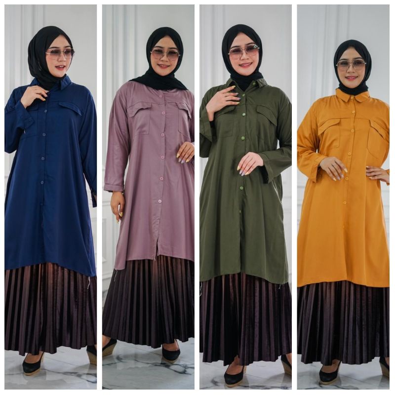 TUNIK RAYON TWILL/TUNIK RAYON POLOS/LONG TUNIK RAYON/ATASAN RAYON TWILL/KEMEJA RAYON/TUNIK RAYON