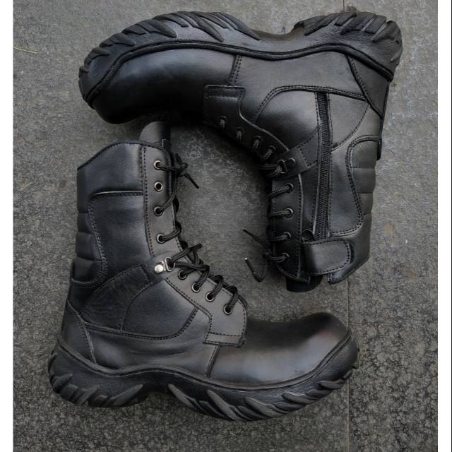 Sepatu PDL kulit asli ujung besi termurah COD