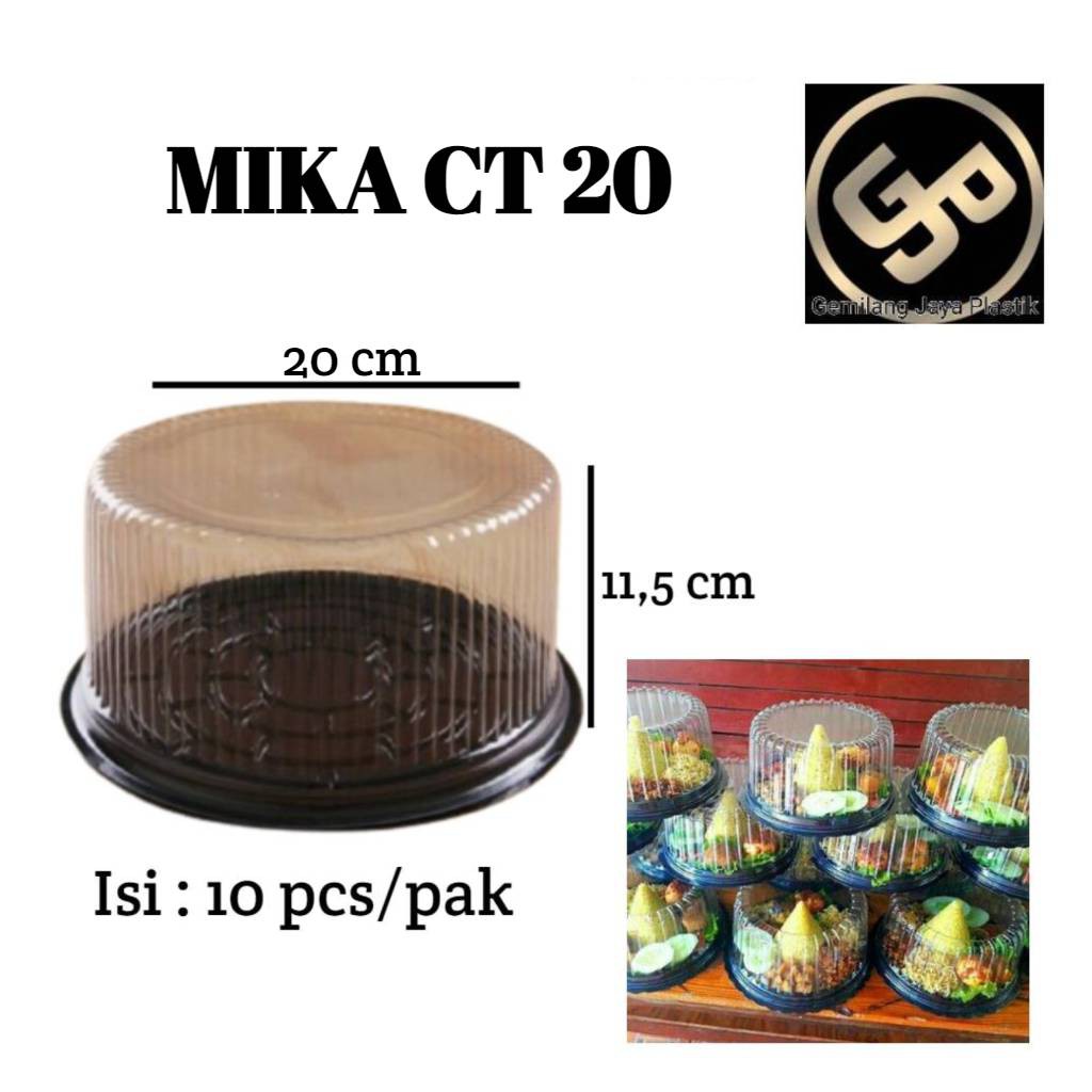 (ISI 10PCS - CT20 BIASA) Mika Tumpeng Mini D20 TANPA SEKAT/Mika Kue Tart/Box Tumpeng/Mika Bolu Bulat