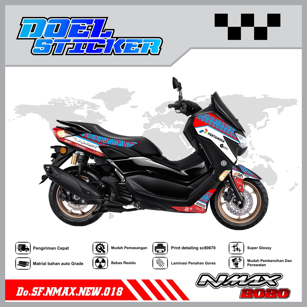 STICKER STRIPING NMAX NEW 2020 - STICKER STRIPING LIST VARIASI HOLOGRAM , CROME YAMAHA NMAX NEW 2020 DOEL 018