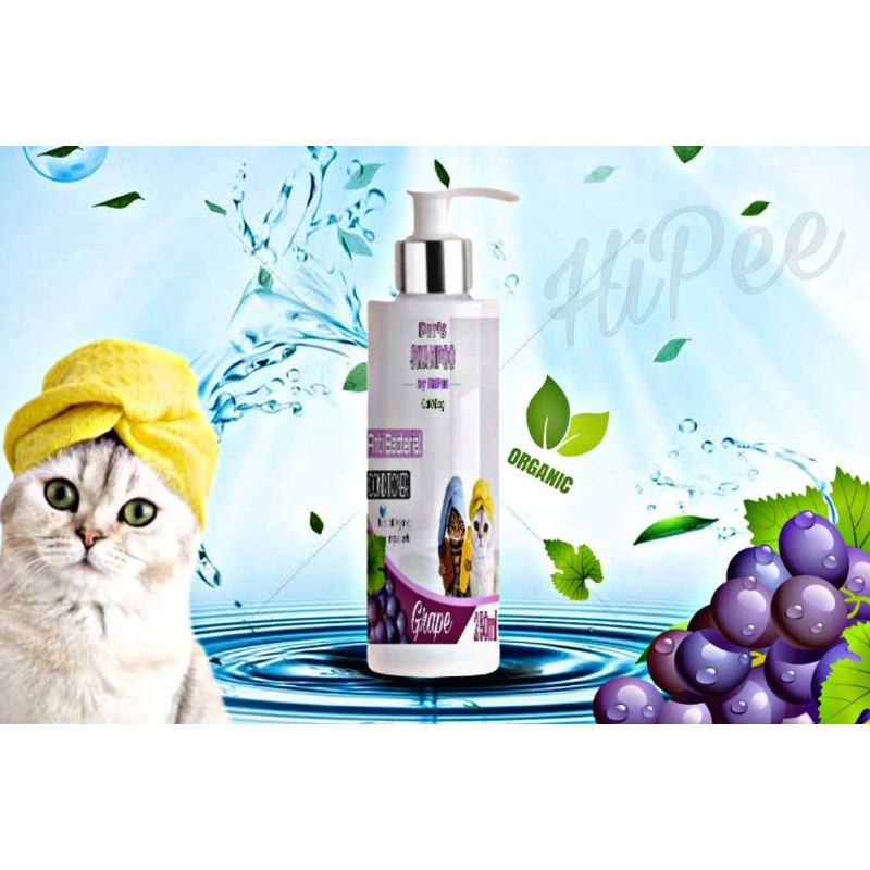 Shampoo Kucing Anjing 250ml by HiPee / Shampoo Anti Bacterial Kucing Anjing  / Shampoo Conditioner Kucing Anjing / Shampoo Kucing / Shampoo Anjing / Shampoo Hewan / Shampoo Anti Kutu Kucing Anjing / Shampoo Jamur Kucing Anjing