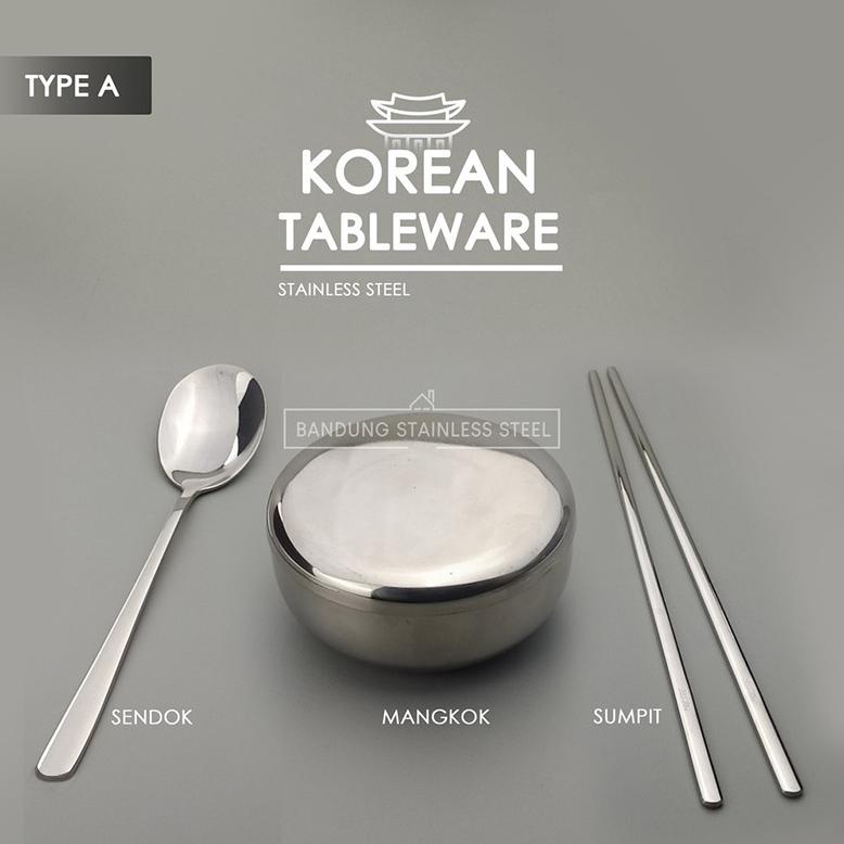 Korea Set Mangkok nasi, Sendok dan Sumpit Korea / Korean Set Murah
