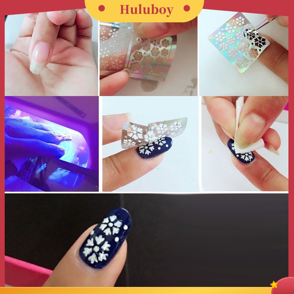 Huluboy Huluboy♡ 3 Lembar Stiker Kuku 3D Untuk French Manicure