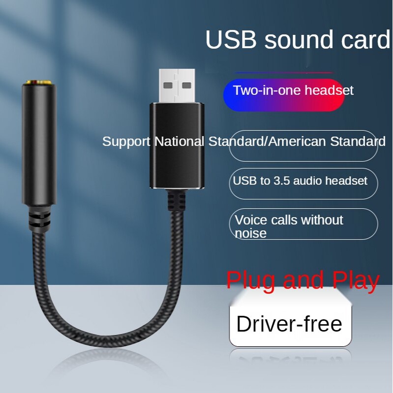 [ USB headset microphone external sound card Converter Compatible with  laptops and tablets PS4 ]