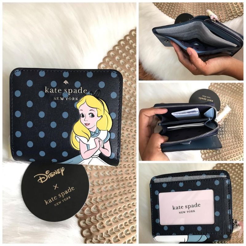 Dompet Best Seller Kate Spade Disney x Allice in Wonderland Bifold Wallet