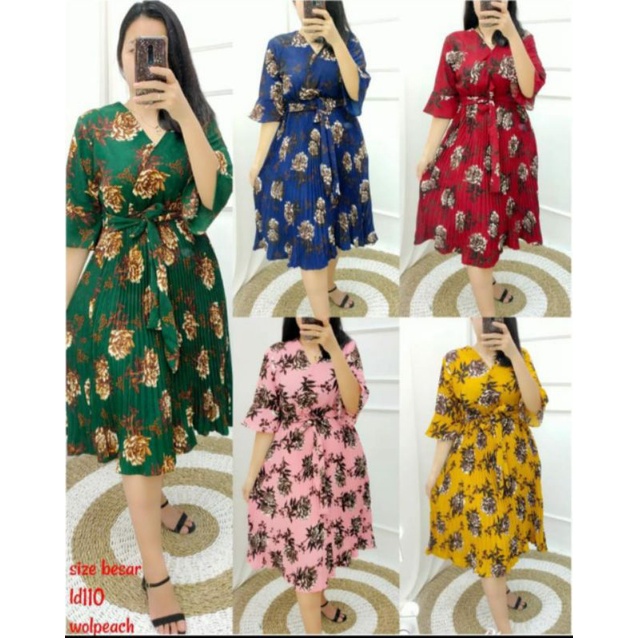 MIDI DRESS PLISKET BUNGA