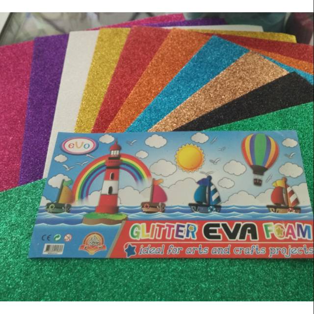 spon eva glitter satuan ukuran a4