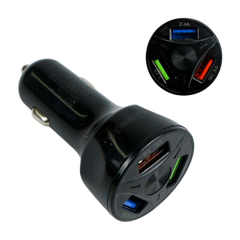 Car Charger Mobil USB 3 Port 2.4A QC 3.0 Suhach Apd-368