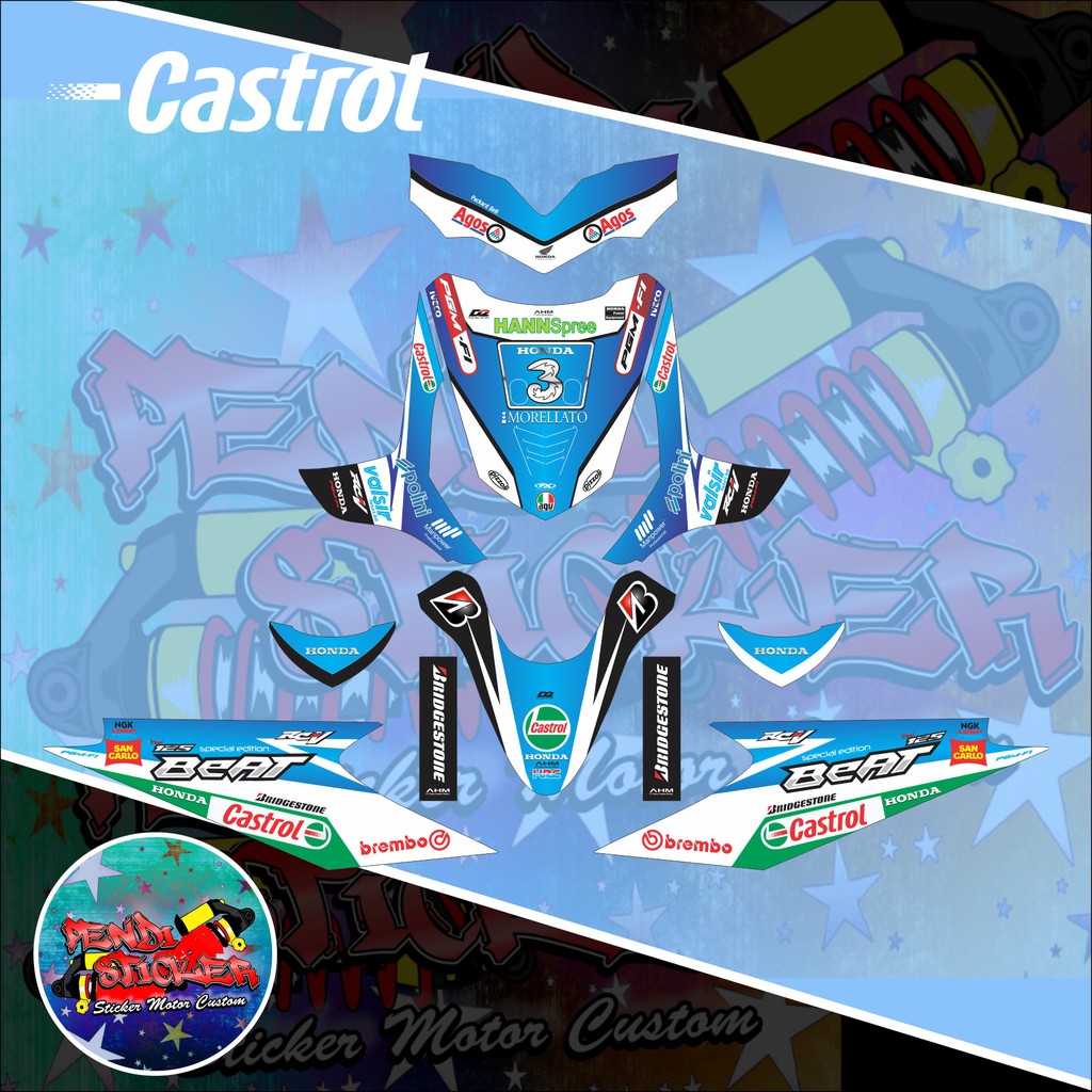 DECAL STICKER HONDA BEAT KARBU CASTROL