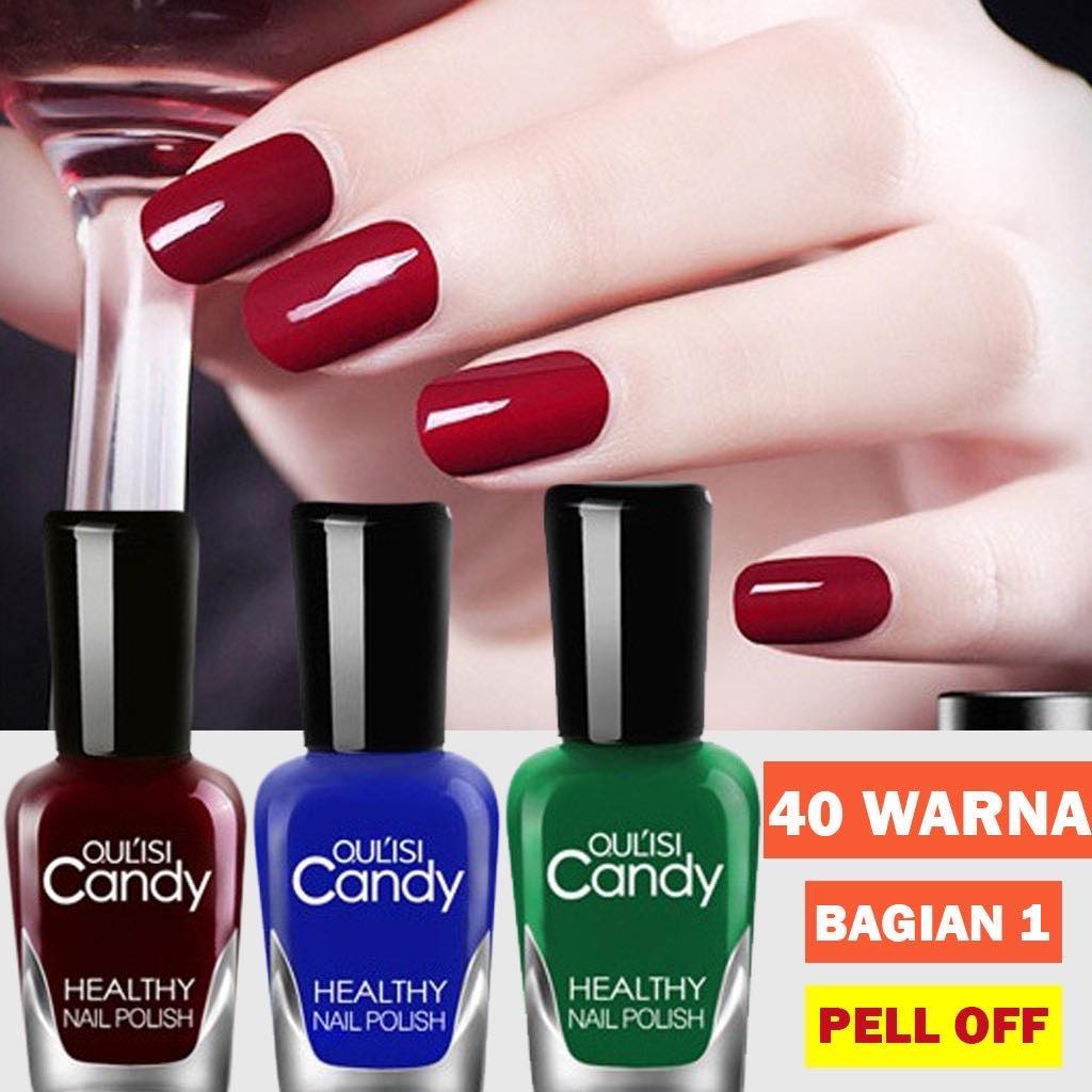 40 WARNA Kutek Peel Off Cat  Kuku  Palsu Wanita Nail Polish 