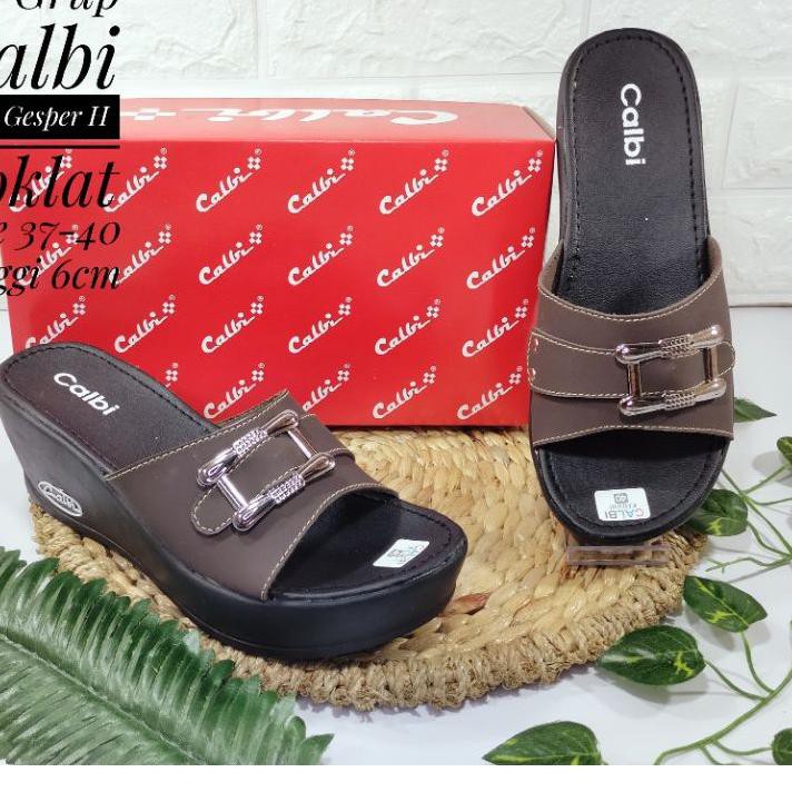 LANGSUNG KIRIM.. SANDAL CALBI / model sandal calbi 2021 / calbi wedges / wedges sandal / kode slop G