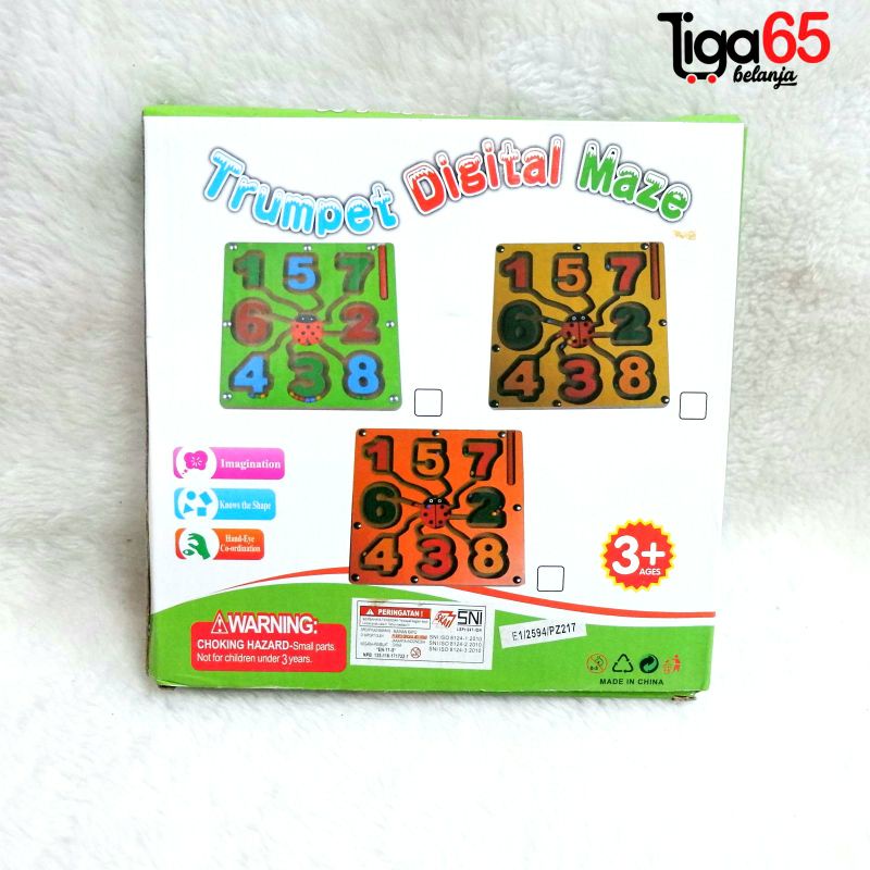 365 Mainan Edukasi / Mainan Kayu / Trumpet Digital Maze / Puzzle Kayu PZ217