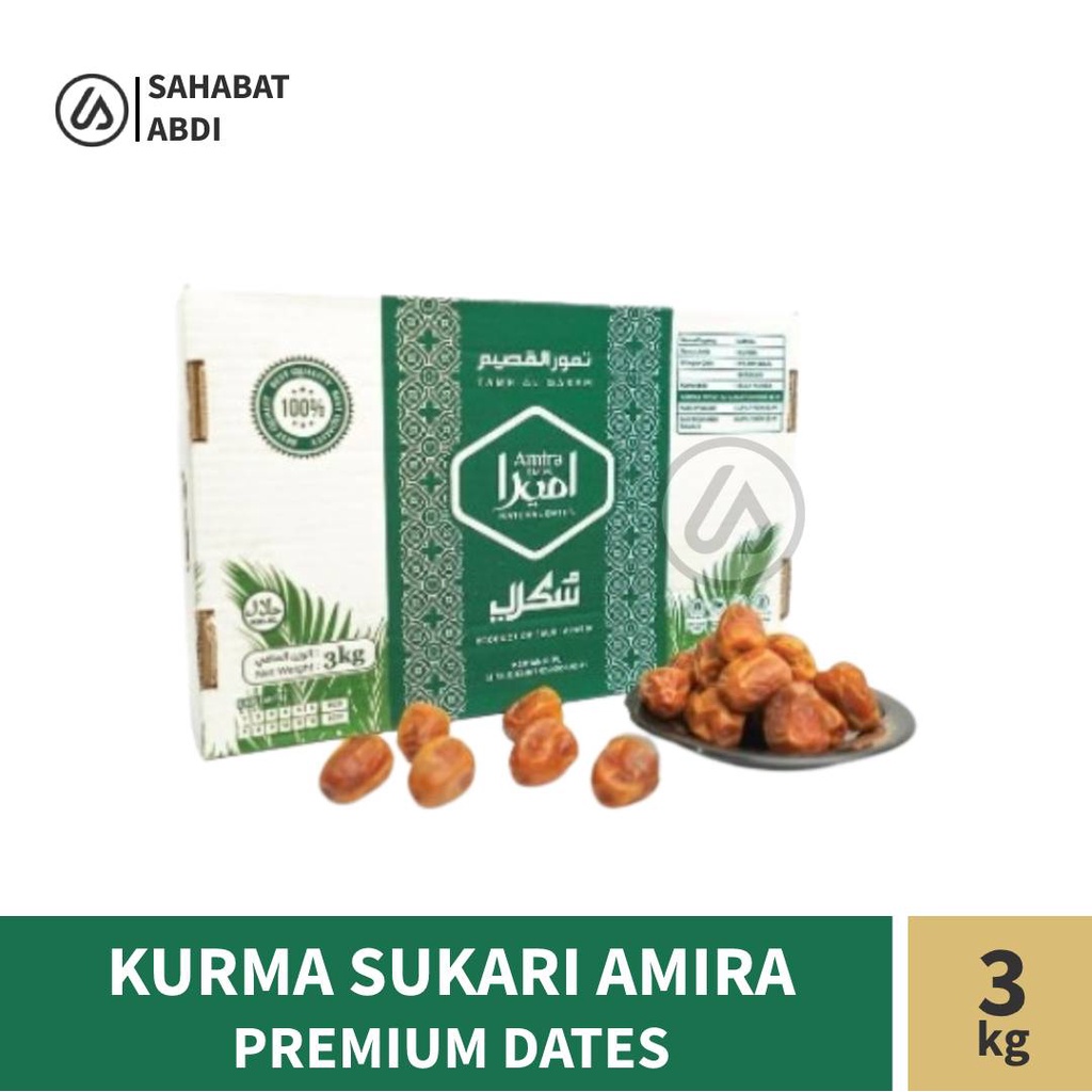 

Kurma Sukari Amira 3 Kg Grade A Premium Dates - Kurma Sukary Saudi