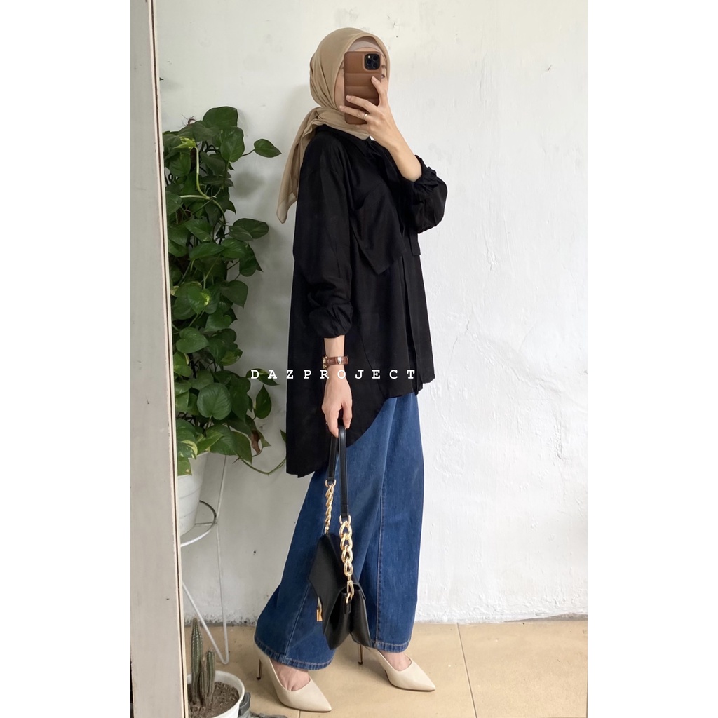 Pocket Rayon Paula Shirt Kemeja Oversized Polos Kemeja Katun Rayon Polos Pocket Rayon Oversized by DAZPROJECT