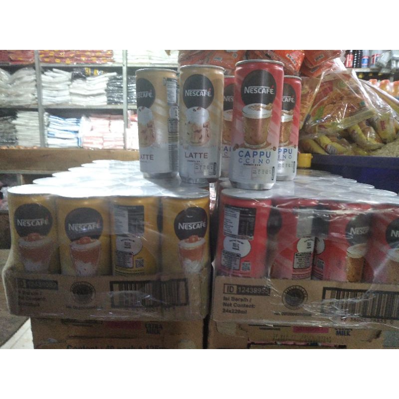 

Kopi Nescafe Kaleng 220 ml Capuccino dan Latte Siap Minum x 1 dus isi 24 pcs