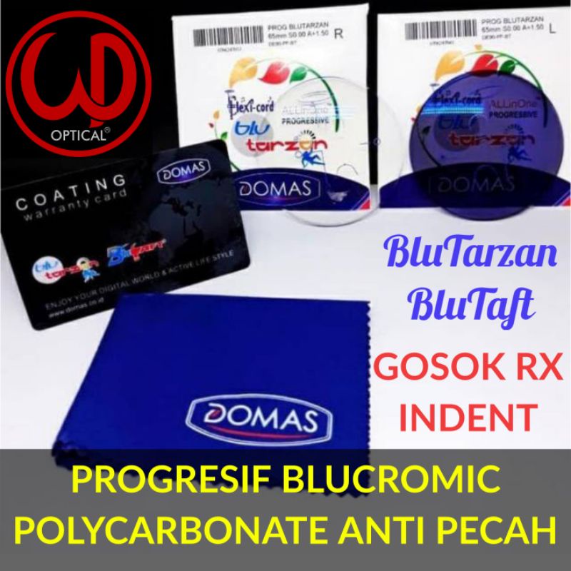 Lensa Domas PROGRESIF BLUTARZAN BLUTAFT BLUCROMIC ANTI PECAH GOSOK RX INDENT