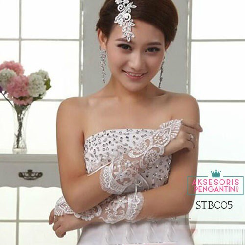 [STOK TERBATAS] WEDDING GLOVES SARUNG TANGAN LACE AKSESORIS PENGANTIN PUTIH STB005