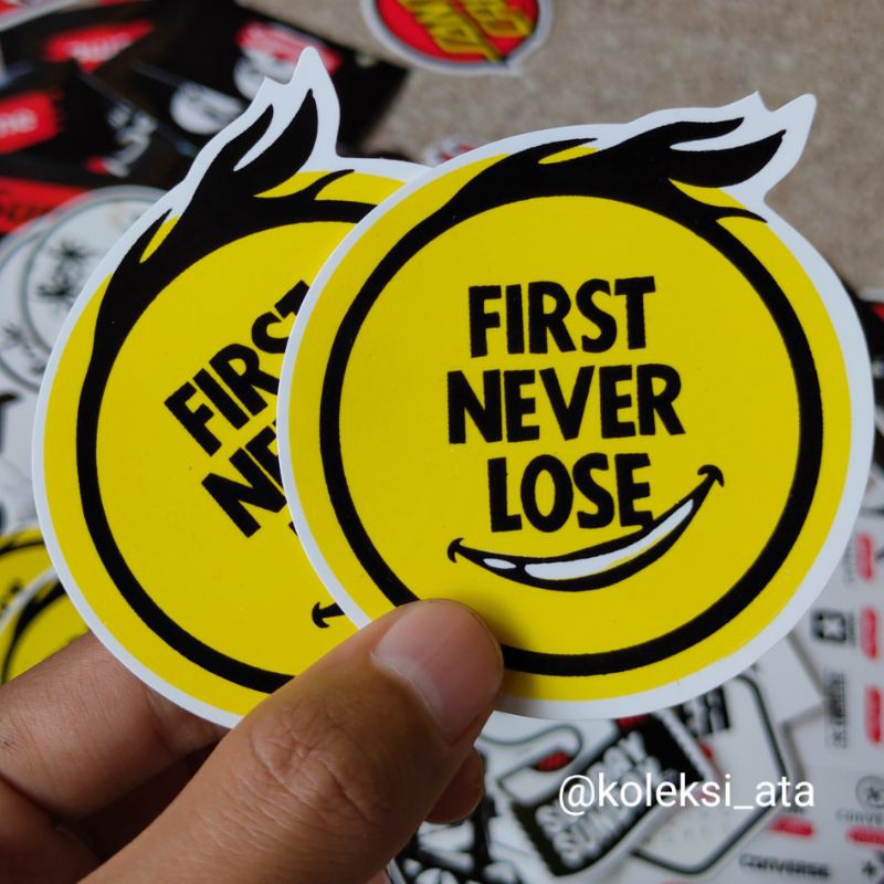 NEVER LOSE stiker Keren