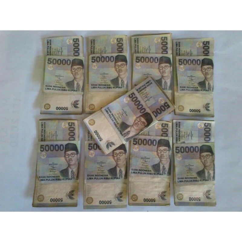 Uang kuno ASLI VF/F 50rb 50k 50.000 50000 50ribu 50 ribu mahar koleksi unik wr supratman soepratman