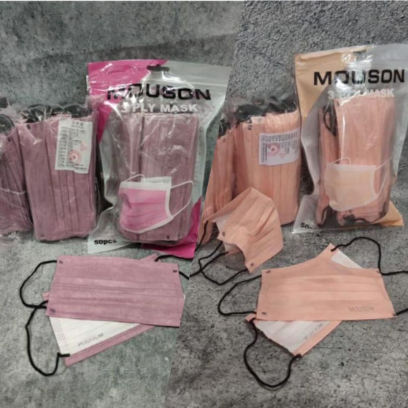 ✨NAGIHI✨ MASKER MOUSON 3PLY EARLOOP WARNA LADY PINK / NUDE PINK / ISI 50PCS DISPOSABLE MASK