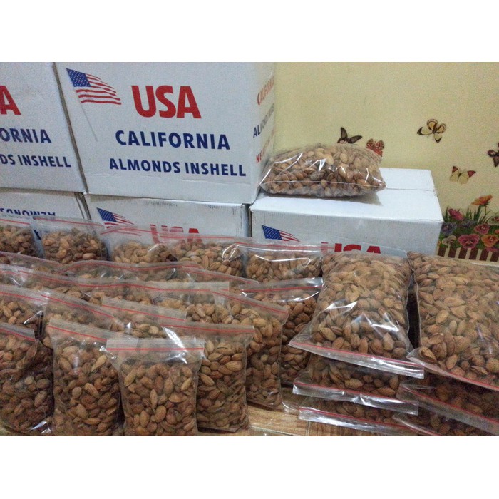 

Almond Roasted (Kacang Panggang/Bakar) USA California Inshell 500gr