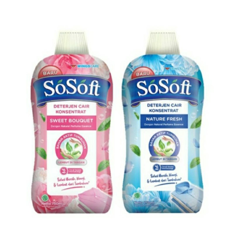 Jual So Soft Detergent Cair 750ml Shopee Indonesia