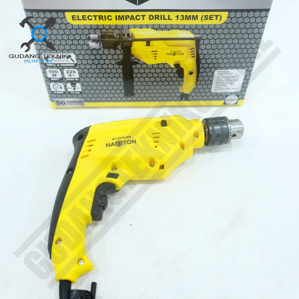 Mesin Bor Tangan 13mm HASSTON PROHEX 3075-006 / Impact Drill Bor Tembok Beton Kayu HASTON 3075 006