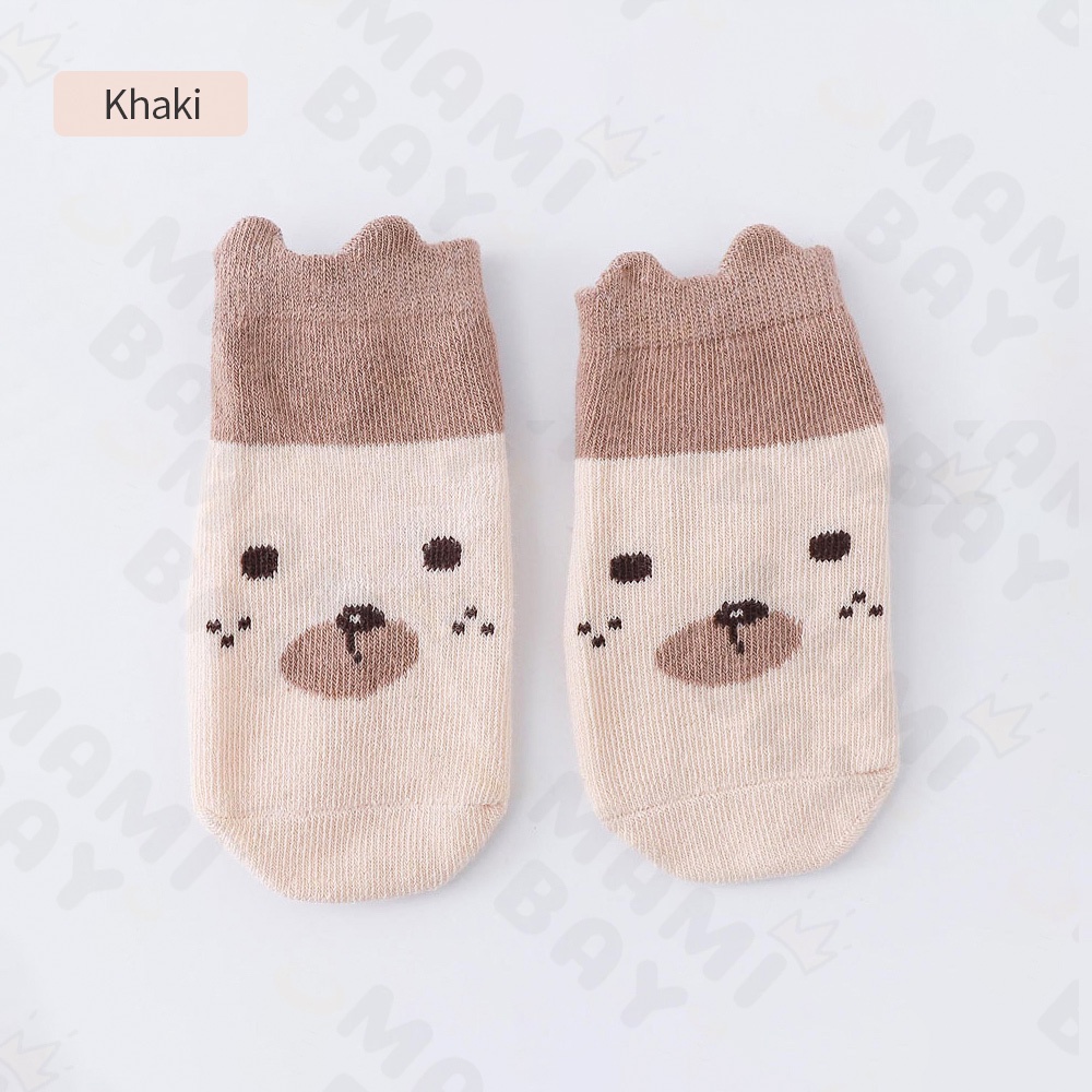 OKEYI Kaos kaki bayi pendek motif satwa kaos kaki anak anti slip