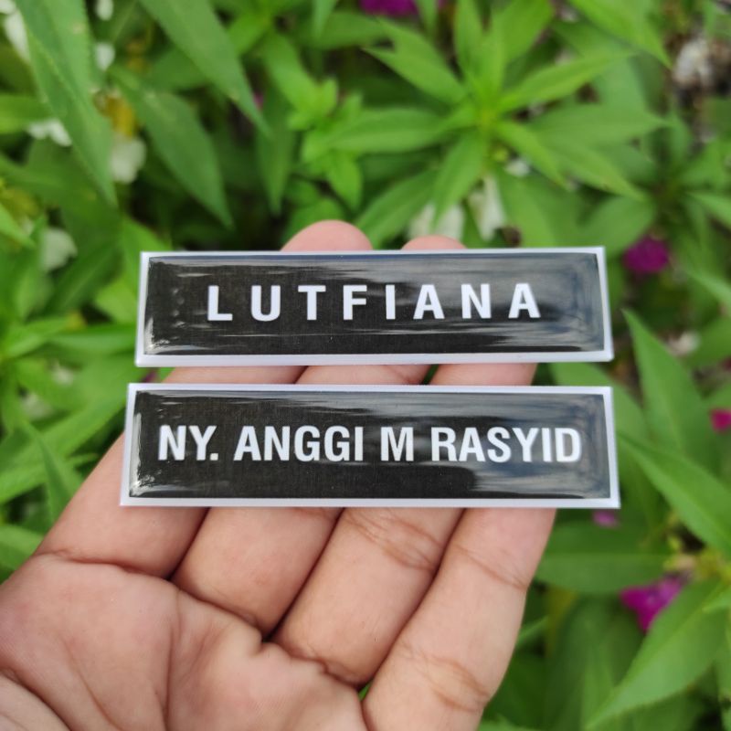 Name Tag papan Bhayangkari ASN PNS TNI Polisi Polri Persit Dokter nama dada paku kupu kupu Resin