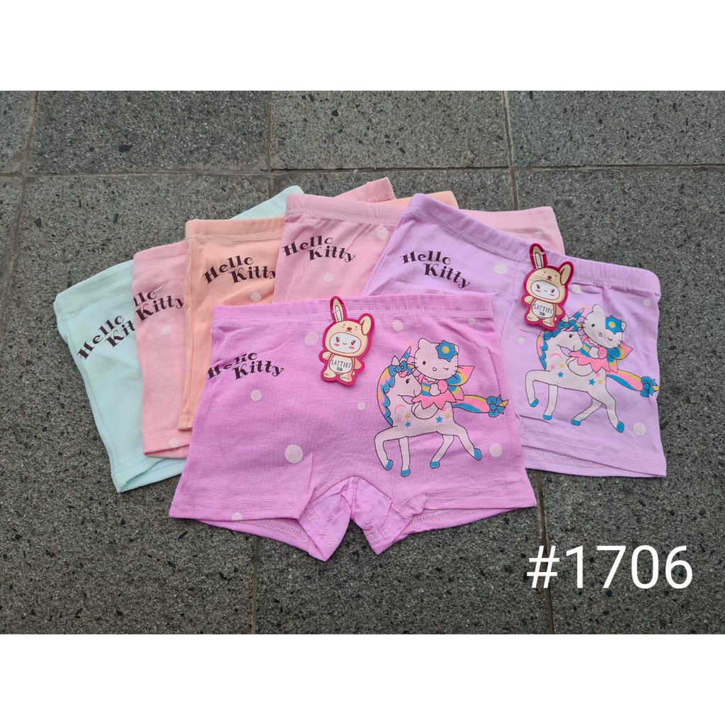 (3pcs) Boxer Sattire Kids 1706 - Celana dalam anak perempuan - Boxer Hello Kitty