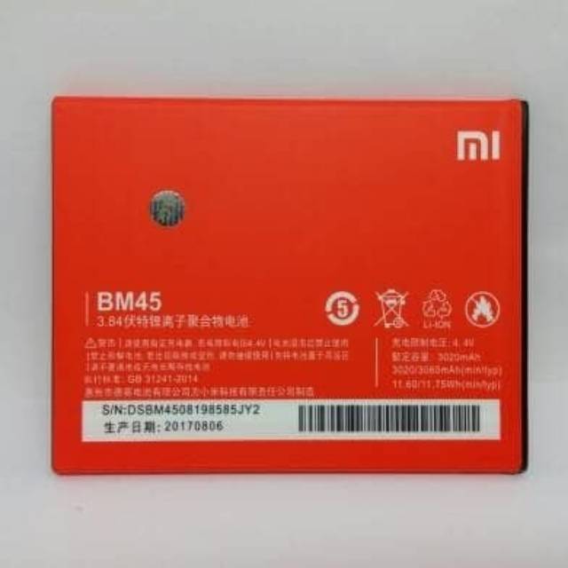 Baterai Xiaomi Redmi Note 2 Original