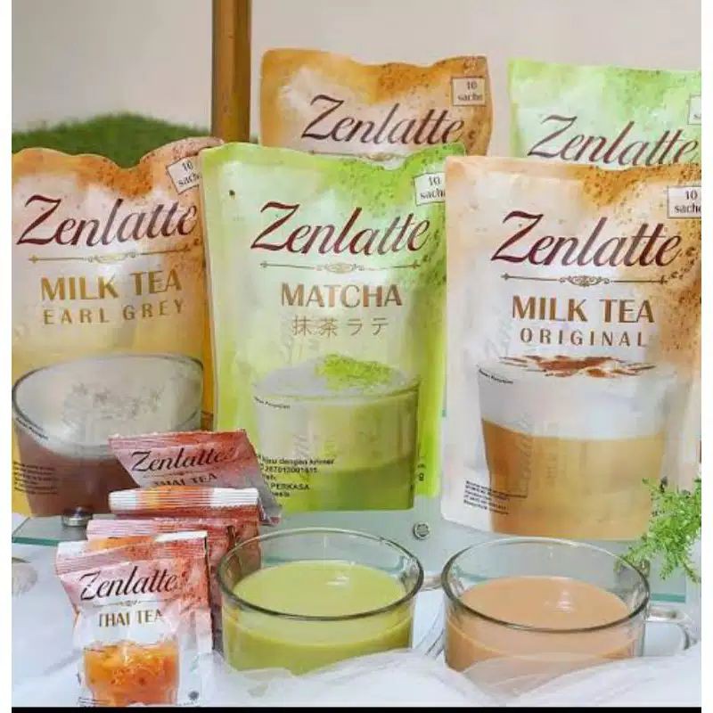 

ZENLATTE SACHET 10 pcs : THAI TEA, ORIGINAL, MATCHA, EARLGREY